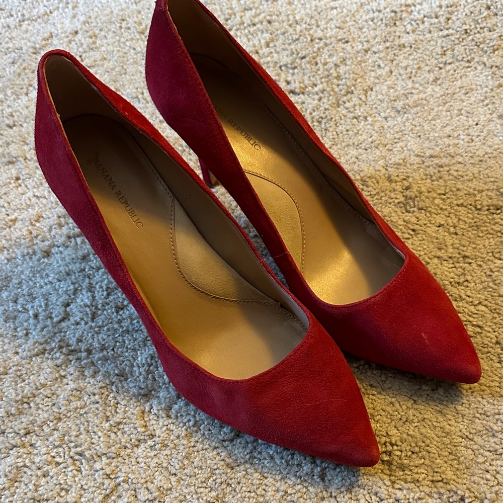 Banana Republic Red Suede Heels
